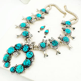 Sheila Tso Masterpiece Kingman Rose Squashblossom