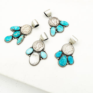 Sheila Tso Mercury Dime Blue Ridge Cluster Pendants