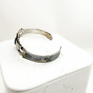 The First Thunder Collection - Six Harvey Era Turquoise and Silver Thunderbird Cuffs