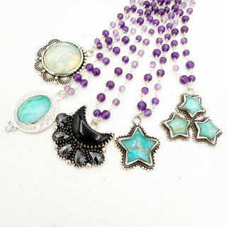 Amethyst Rosary Chain "Charmed" Necklace
