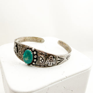 The First Thunder Collection - Six Harvey Era Turquoise and Silver Thunderbird Cuffs