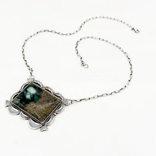 Sheila Tso Emerald Rose Bar Necklace