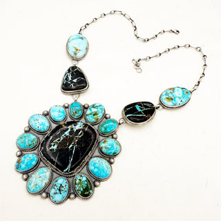 Sheila Tso Oversized Blackjack and Waterweb Cluster Necklace