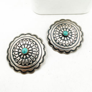 Vintage Royston Concho Postback Earrings