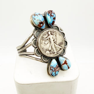 Steven Nez Golden Hills Liberty Dollar Cuff size 7