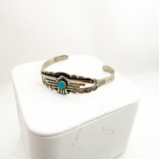 The First Thunder Collection - Six Harvey Era Turquoise and Silver Thunderbird Cuffs