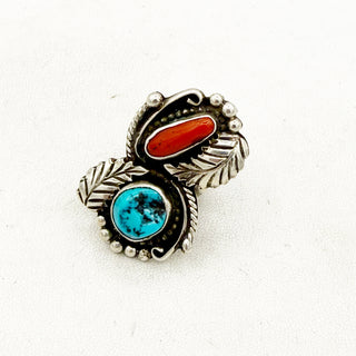 Old Pawn Kingman and Coral Ring