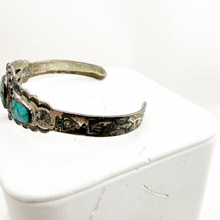 The First Thunder Collection - Six Harvey Era Turquoise and Silver Thunderbird Cuffs