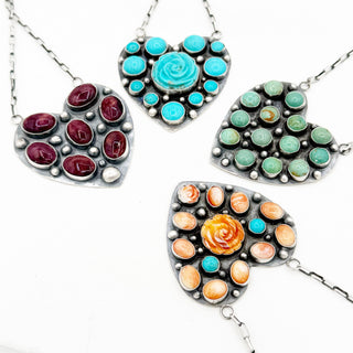 Sheila Tso Reversible Heart Cluster Necklaces