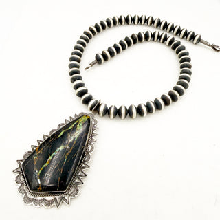 Andy Cadman Ribbon Blackjack Navajo Pearl Perfection Necklace