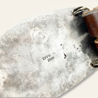 Belt Buckle with 'Effie C. Zuni' engraving on a white background
