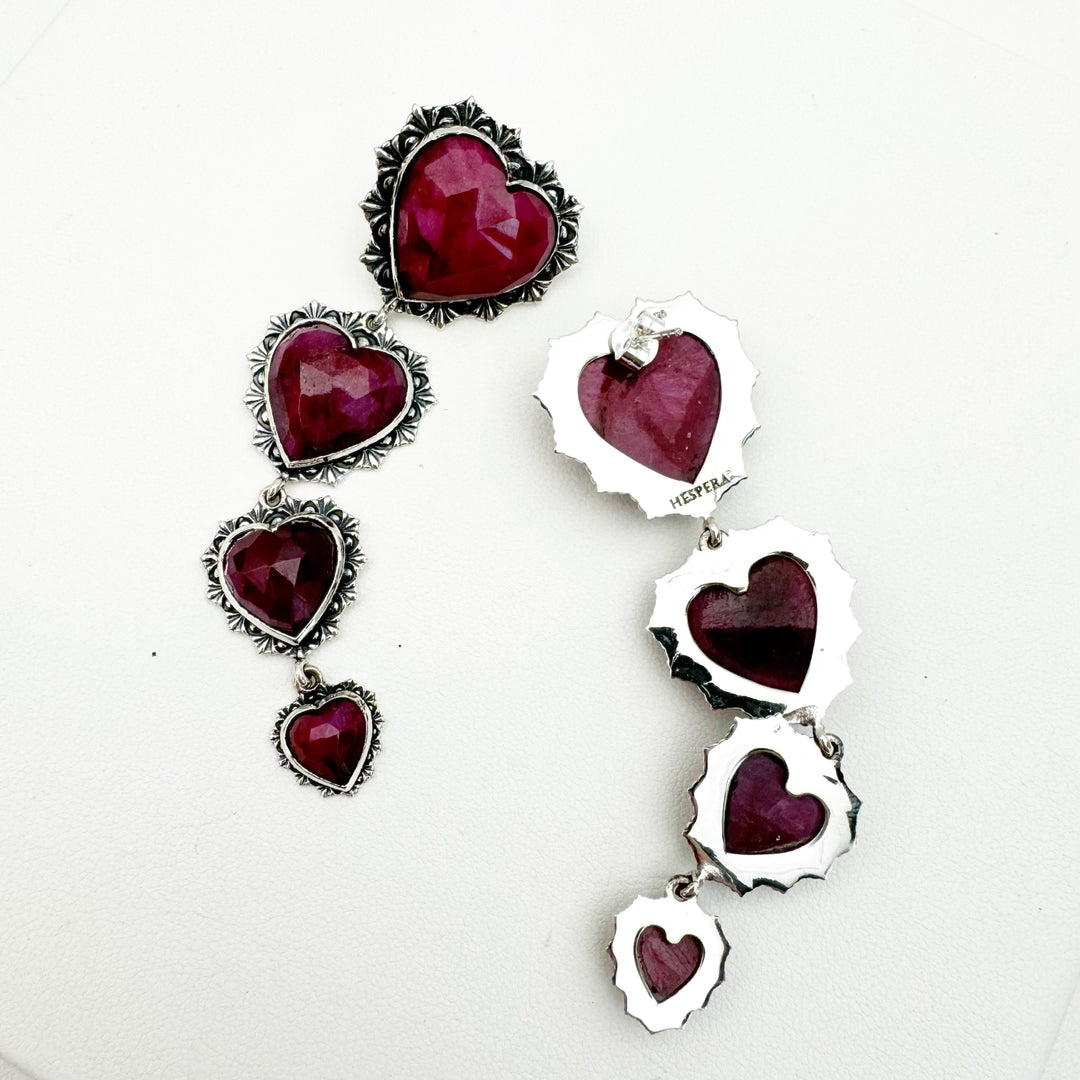 Savage Heart Earrings - Ruby