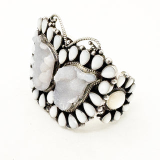 Tyler Brown Druzy and Mother of Pearl Set