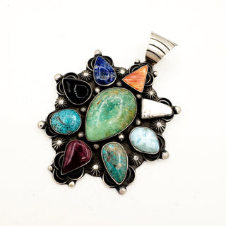 Giant Vintage Rainbow Chimney Butte Cluster Pendant