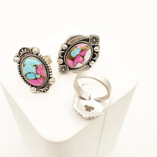 Cotton Candy Dahlia Rings