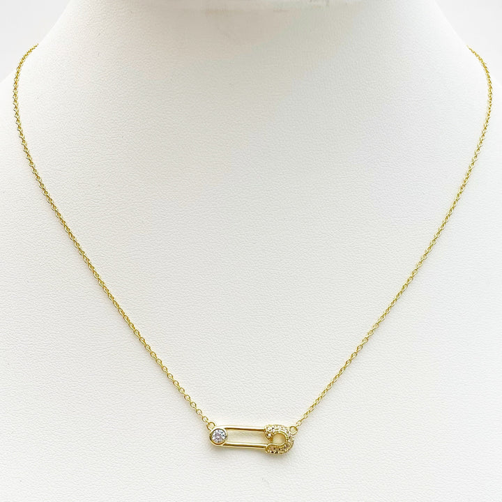 Pop Drop! Gold Safety Pin Necklace