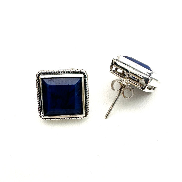Crown Jewel Studs- Blue Sapphire