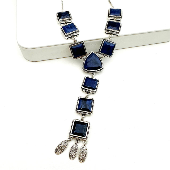 Crown Jewel Lariat- Blue Sapphire