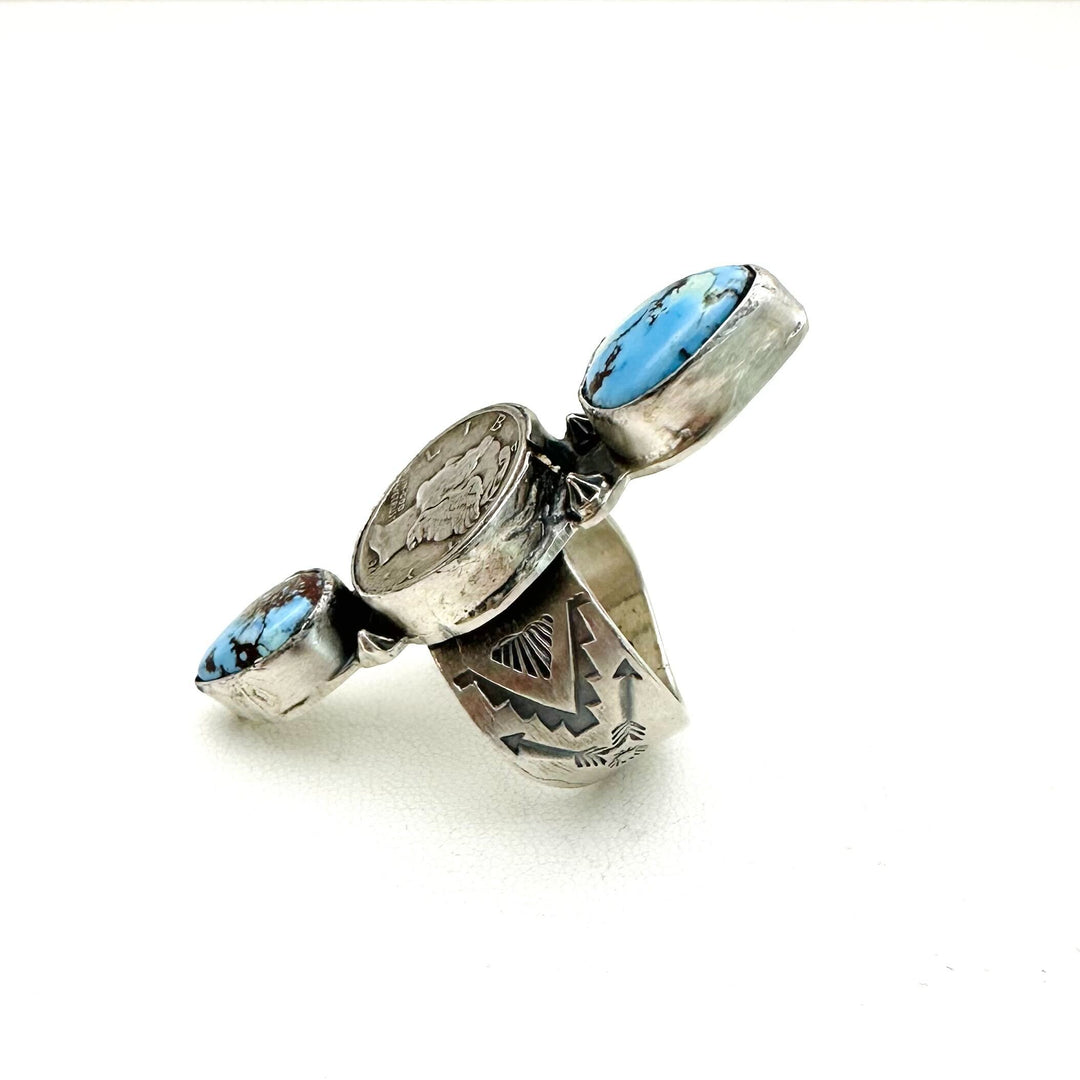 Dime Rings- Golden Hills Turquoise