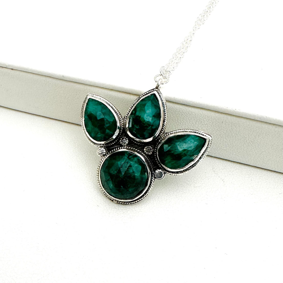 Dino Paw Necklace - Green Sapphire