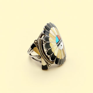 Side of flower cuff on a beige background