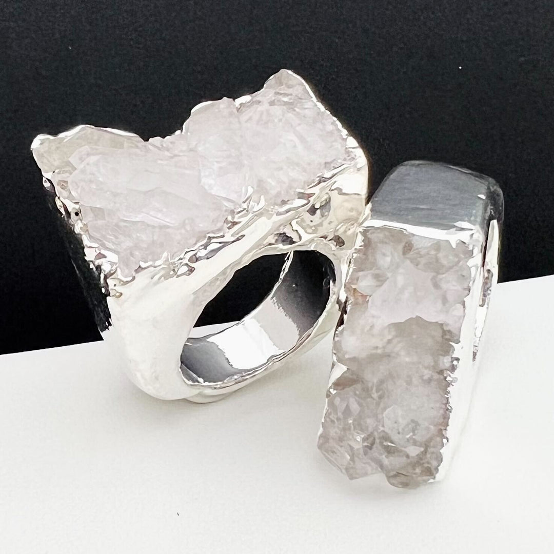 Silver Miley GemFire Ring - White Quartz