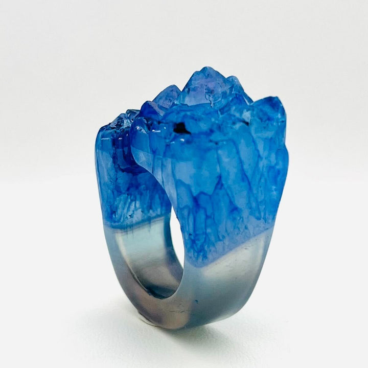 GemFire Ring - Blue Agate Deep Ocean Wave