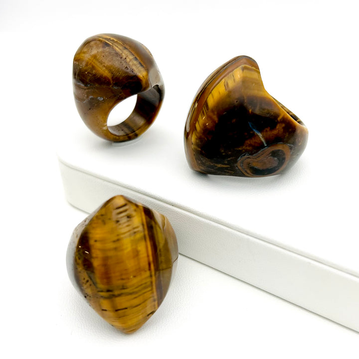 GemFire - Tiger's Eye Navette Ring